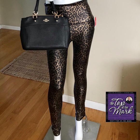 Spanx Metallic Leopard Leggings Xl Nwt 